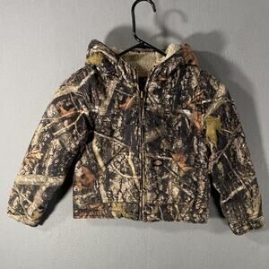 DIckies Duck Canvas Jacket Sherpa Lined Camo Hunting Coat Boys Kids Youth Large